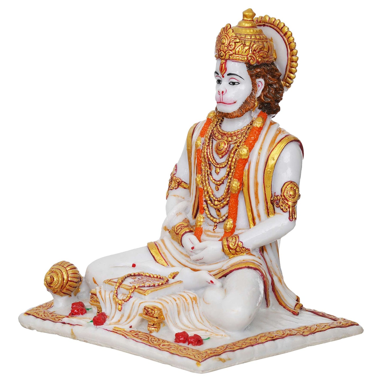 Lord Hanuman Sitting Statue with gada & Reading Book Decorative Showpiece (NMB-HN3) SWASTIK CREATIONS The Trend Point