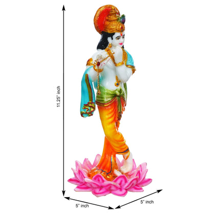 Krishna Playing Flute Statue (11.25 Inches) (MK-1)