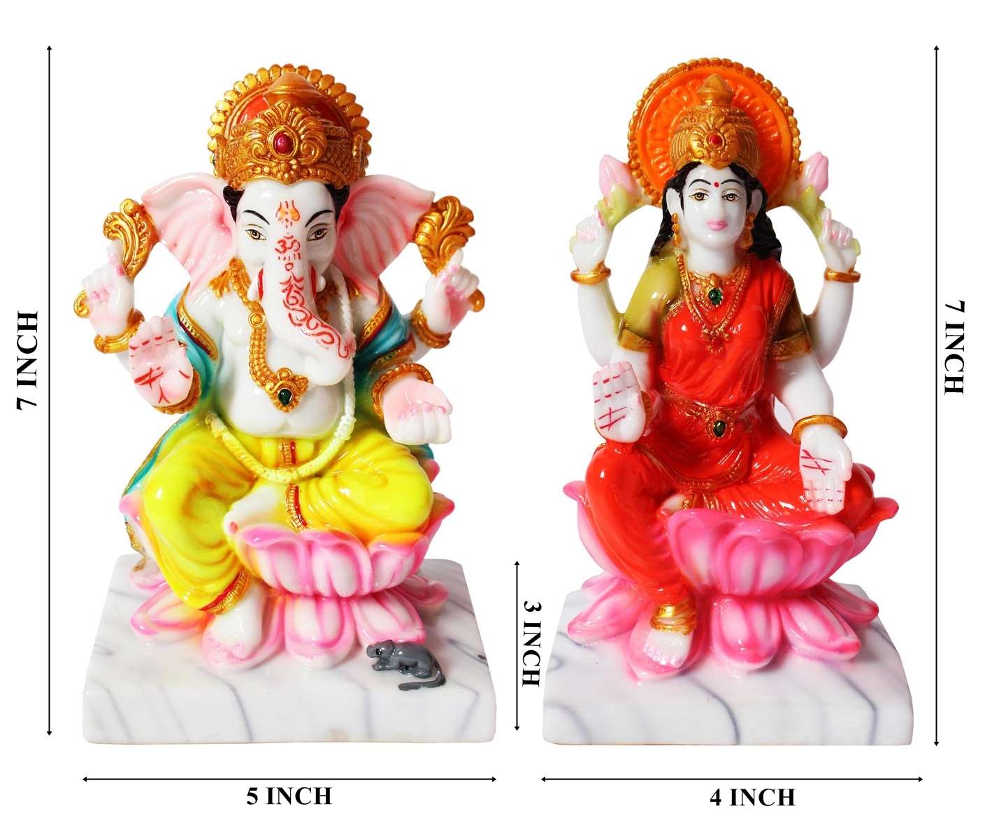 Ganesha Marble Statue (7 Inch) (MGL-01) SWASTIK CREATIONS The Trend Point