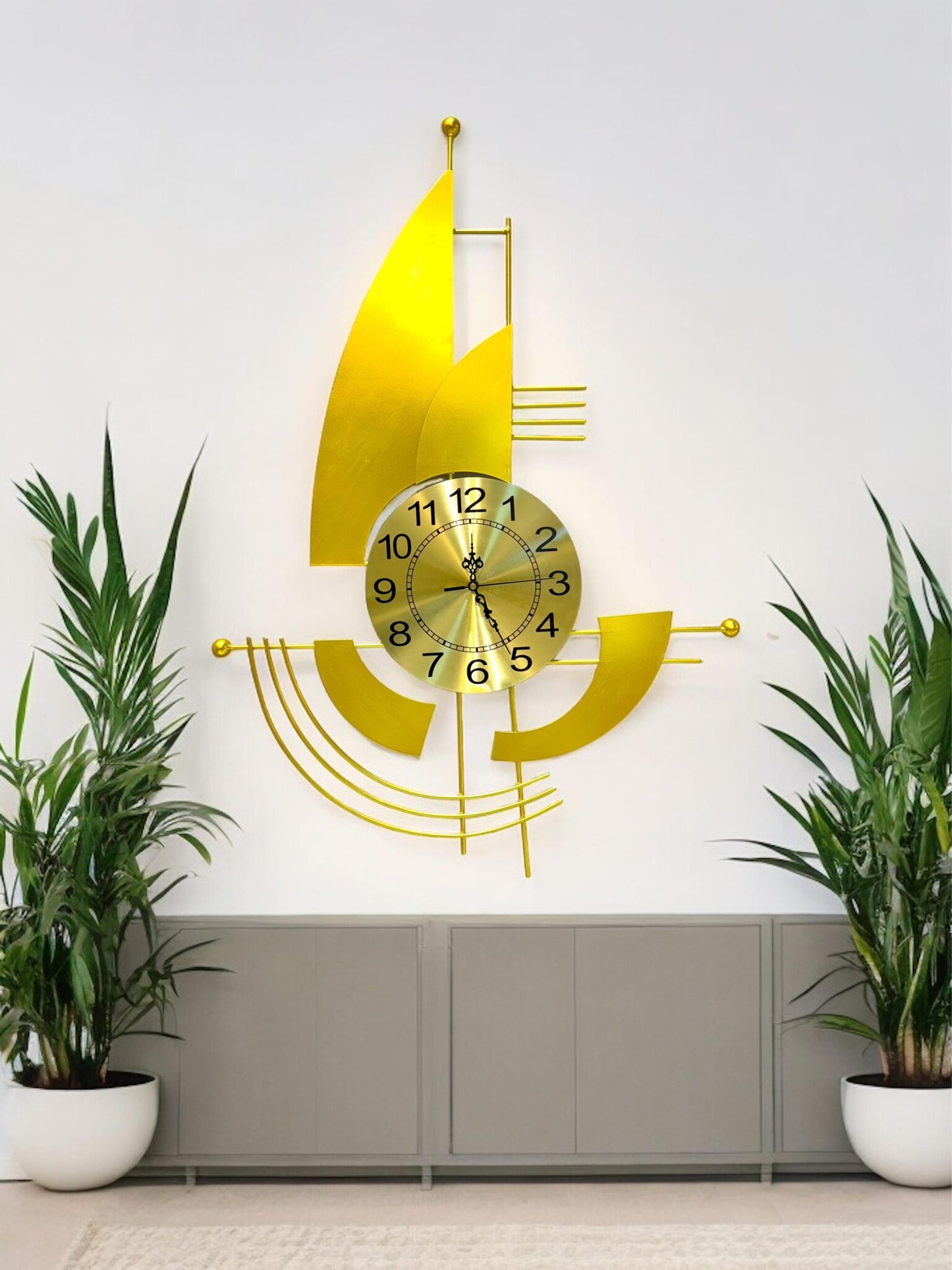 Boat Shaped Metal Wall Clock SWASTIK CREATIONS The Trend Point