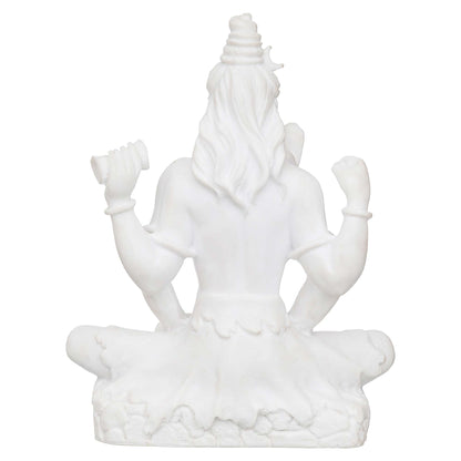 Handicraft Marble dust Lord Shiv ji Statue for Pooja, Car Dashboard I Shiva Idol I Bholenath I Mahakal I Adiyogi Statue I Office Table (NMB-SHIV1)