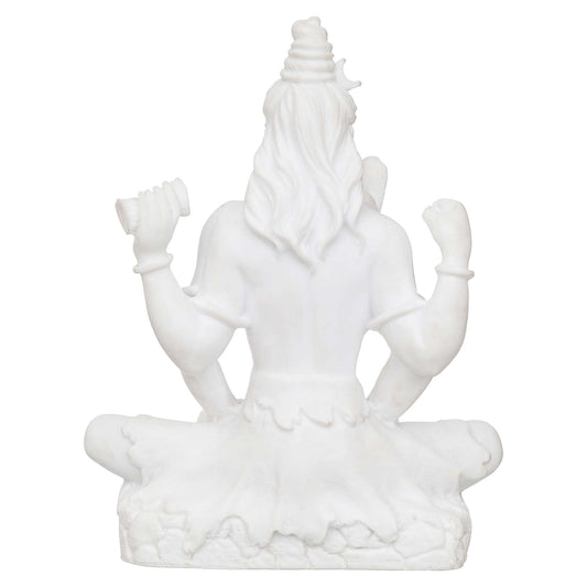 Handicraft Marble dust Lord Shiv ji Statue for Pooja, Car Dashboard I Shiva Idol I Bholenath I Mahakal I Adiyogi Statue I Office Table (NMB-SHIV1)