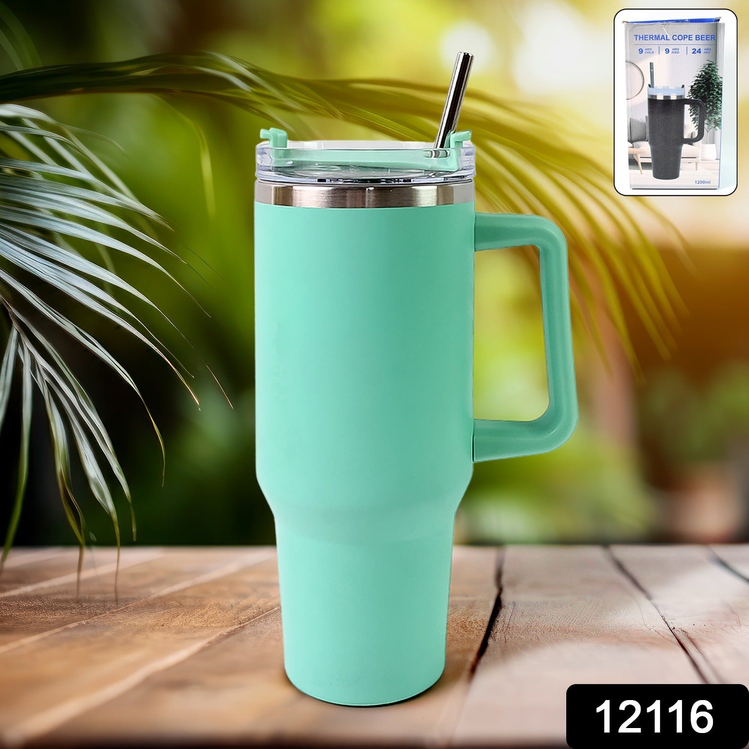 1200 ML Insulated Tumbler with Lid and Straw, Thermal Cope Beer Quencher (1200ml / 1 Pc / Mix Color)