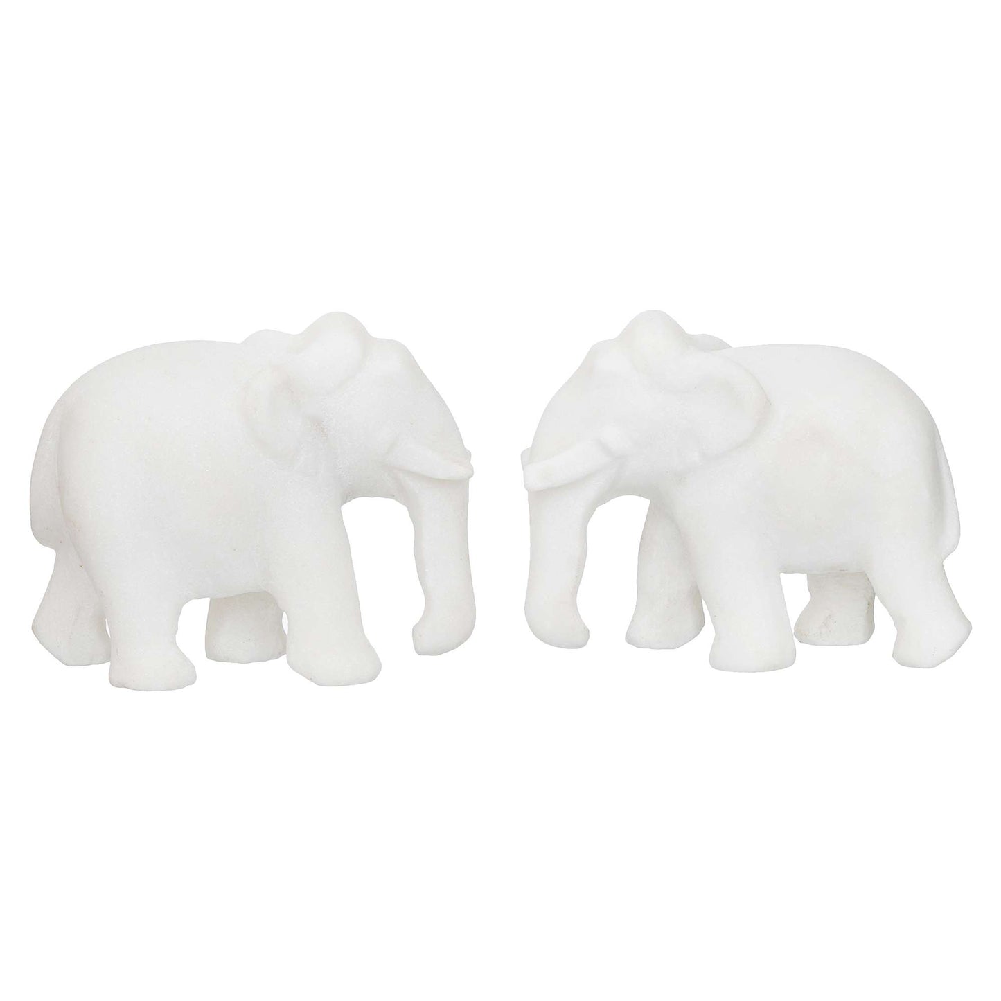 White Marble Elephant Showpieces Home Decor for Living Room, Table, Shelf for Vastu, Feng Shui, Office Decor, Gifting (NMB-EL1) SWASTIK CREATIONS The Trend Point