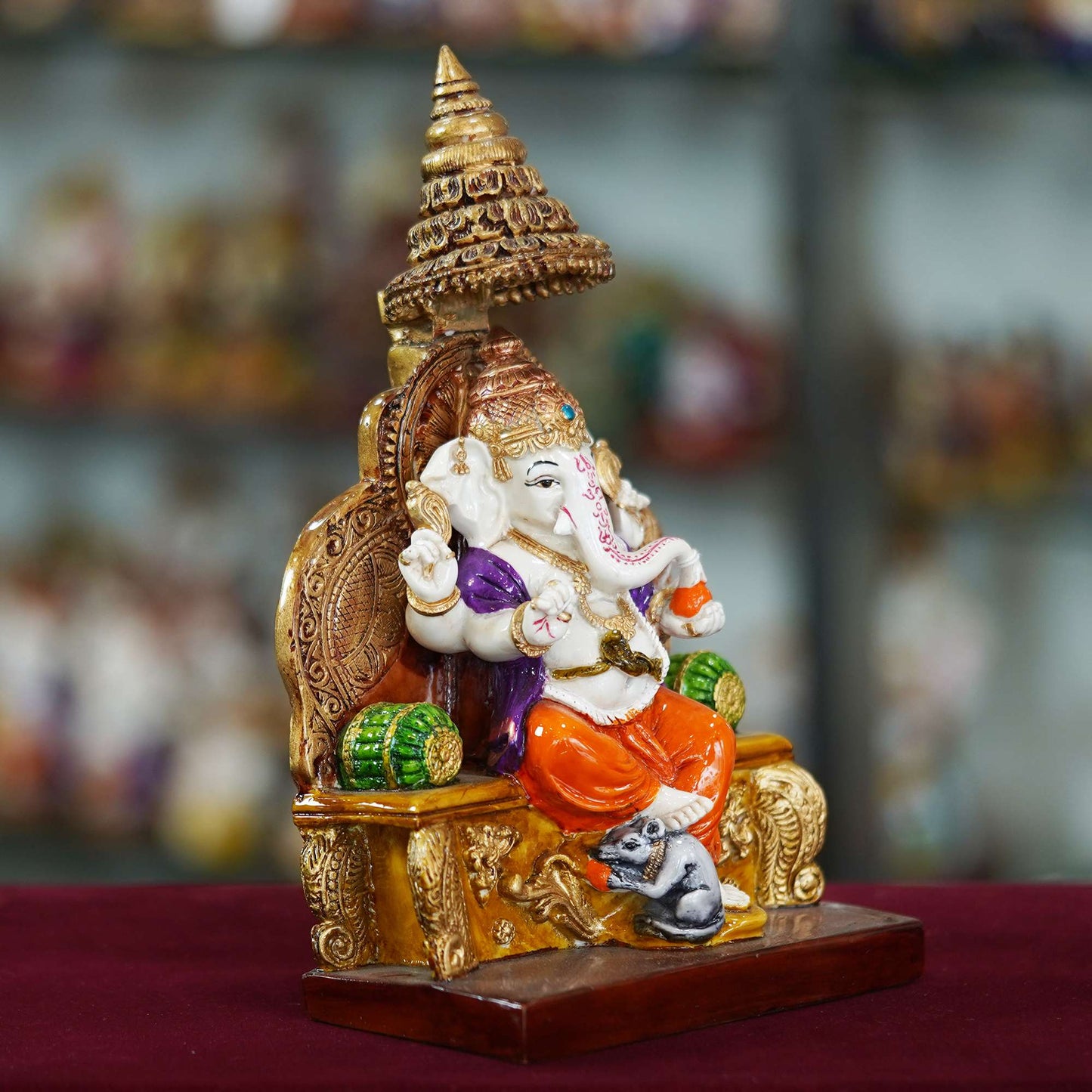 Marble Handmade Ganesh Ji Idol For Home Décor Decorations For Living Room Handcrafted Showpiece For Décor(10 INCHES HEIGHT) (MG-3) SWASTIK CREATIONS The Trend Point