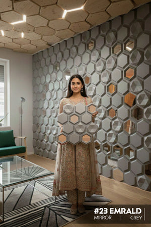 #23 Emrald 3D PVC Mirror Panel - 3 colors option - (Size 50*50cm) - SWASTIK CREATIONS The Trend Point