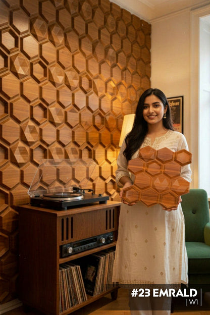 #23 Emrald 3D PVC Without Mirror Panel - 3 colors option - (Size 50*50cm) - SWASTIK CREATIONS The Trend Point