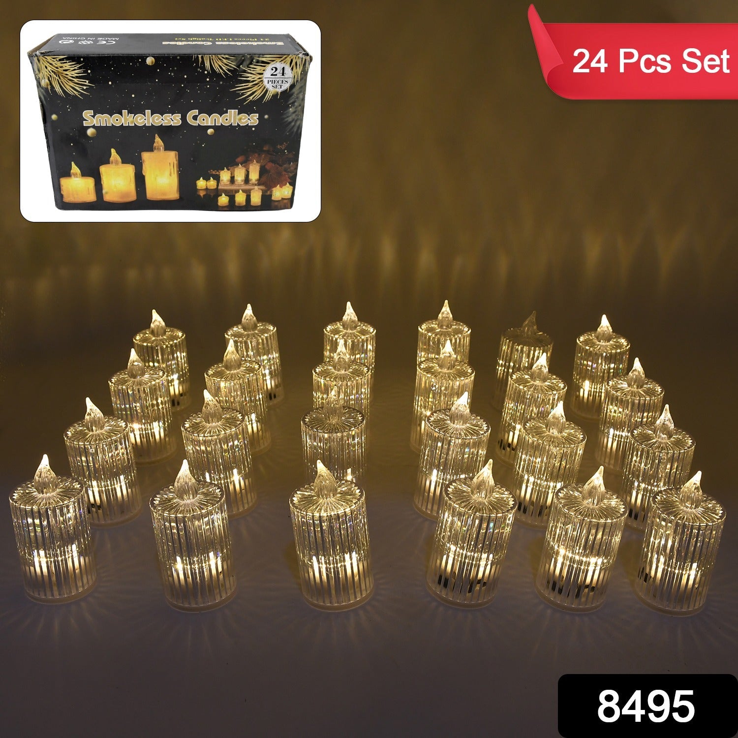 Flameless and Smokeless Decorative Candles LED Tea Light (24 Pcs Set)