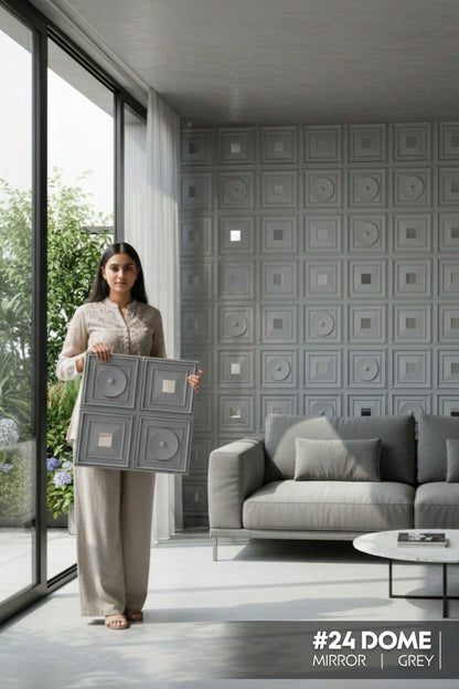 #24 Dome - Arch 3D PVC Panel (Mirror) - 6 colors option - (Size 50*50cm) - SWASTIK CREATIONS The Trend Point