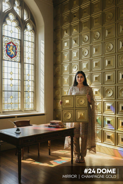 #24 Dome - Arch 3D PVC Panel (Mirror) - 6 colors option - (Size 50*50cm) - SWASTIK CREATIONS The Trend Point