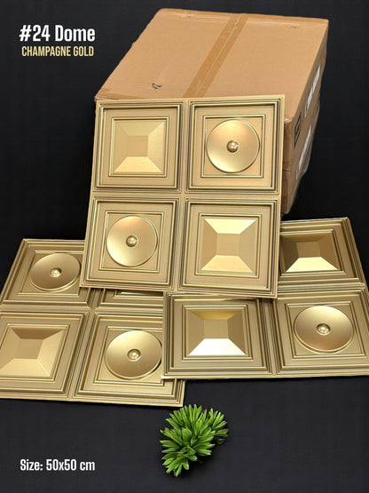 #24 Dome - Dome 3D PVC Panel (Without Mirror) - 6 colors option - (Size 50*50cm) - SWASTIK CREATIONS The Trend Point