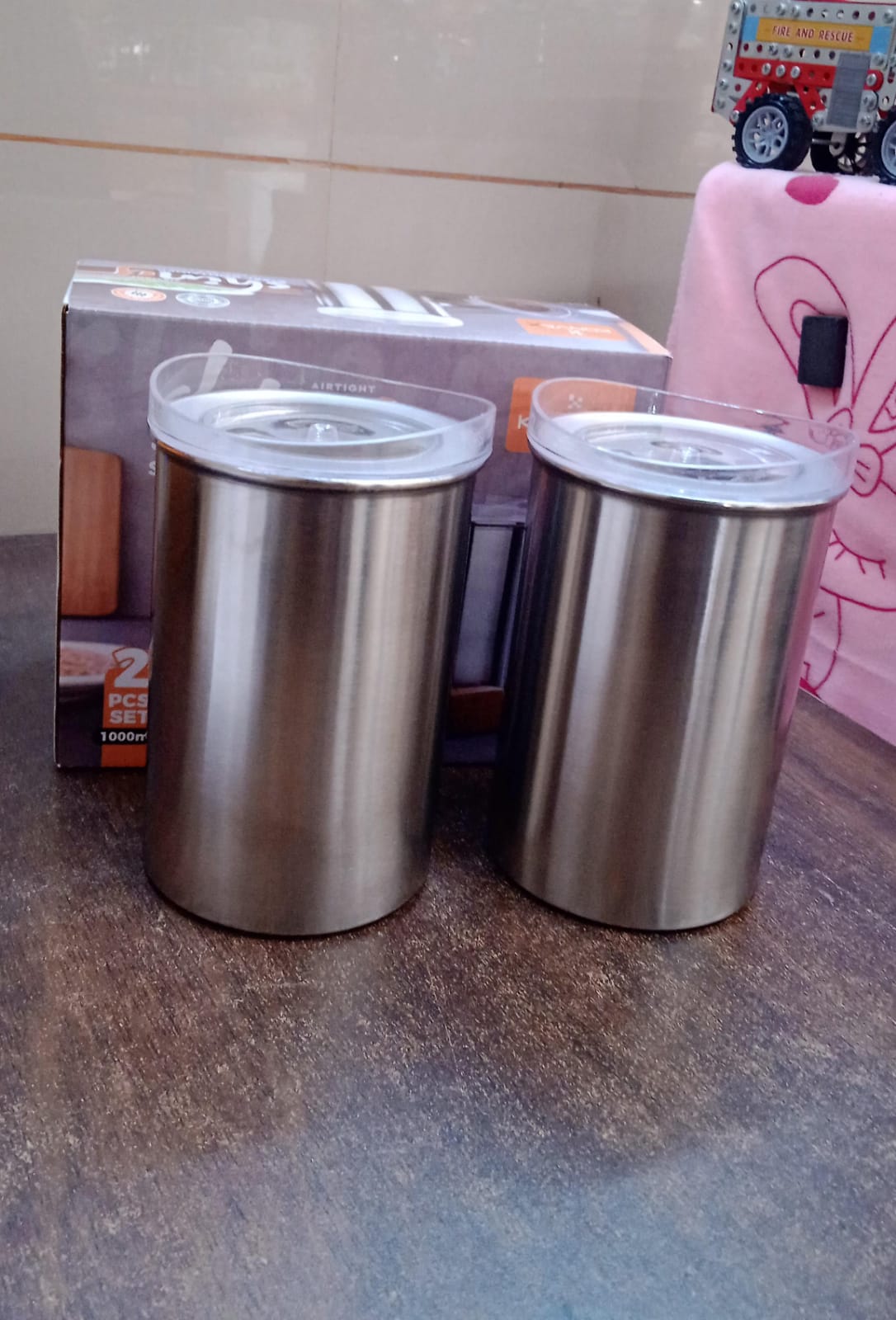 Multipurpose Stainless Steel Airtight Containers with See Through Lid (2 Pc Set / 1000 ML) SWASTIK CREATIONS The Trend Point