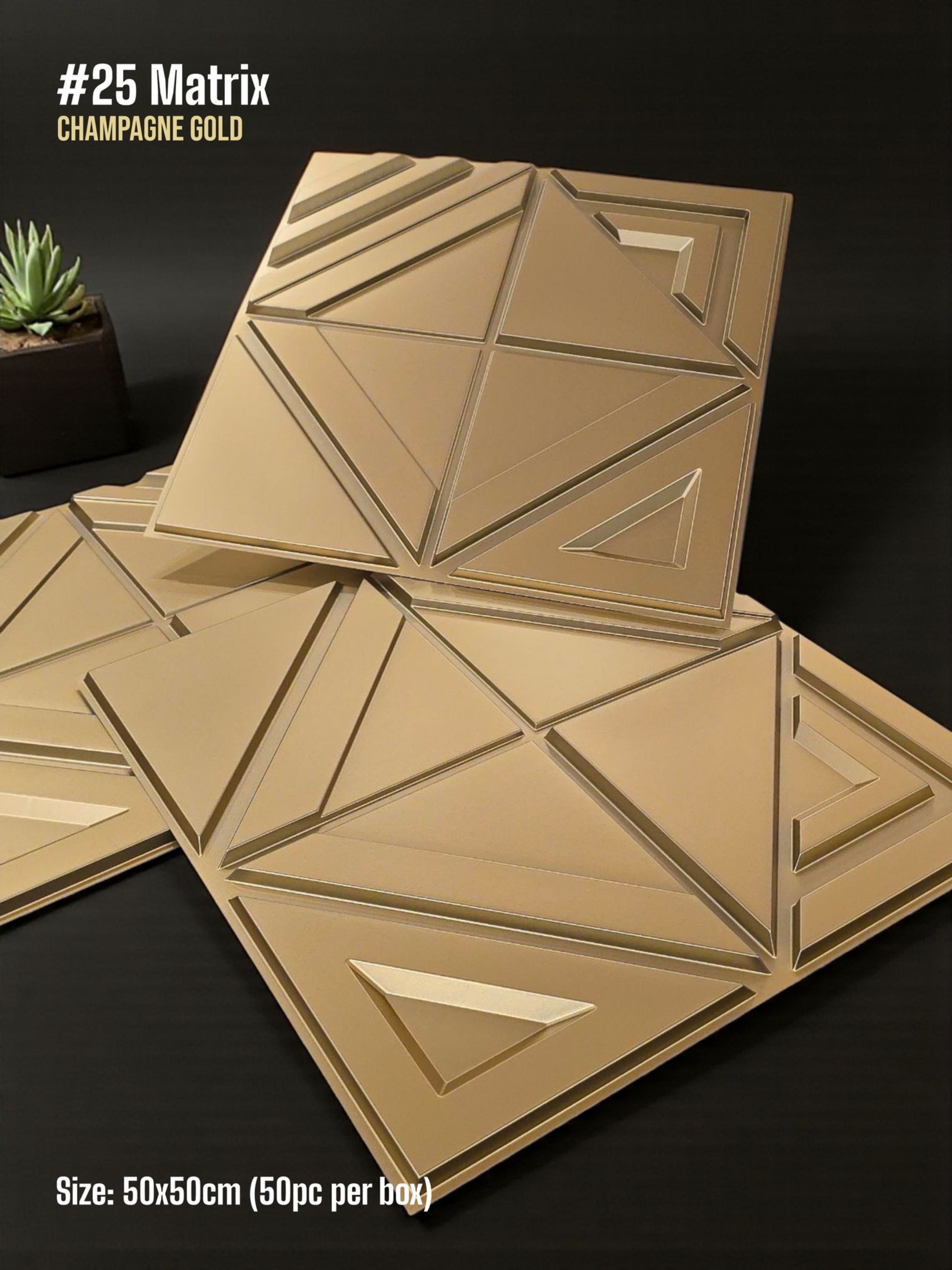 #25 Matrix 3D PVC Without Mirror Panel - 5 colors option - (Size 50*50cm) - SWASTIK CREATIONS The Trend Point