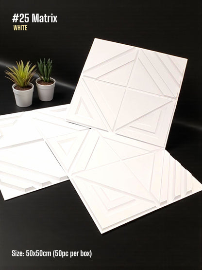 #25 Matrix 3D PVC Without Mirror Panel - 5 colors option - (Size 50*50cm) - SWASTIK CREATIONS The Trend Point