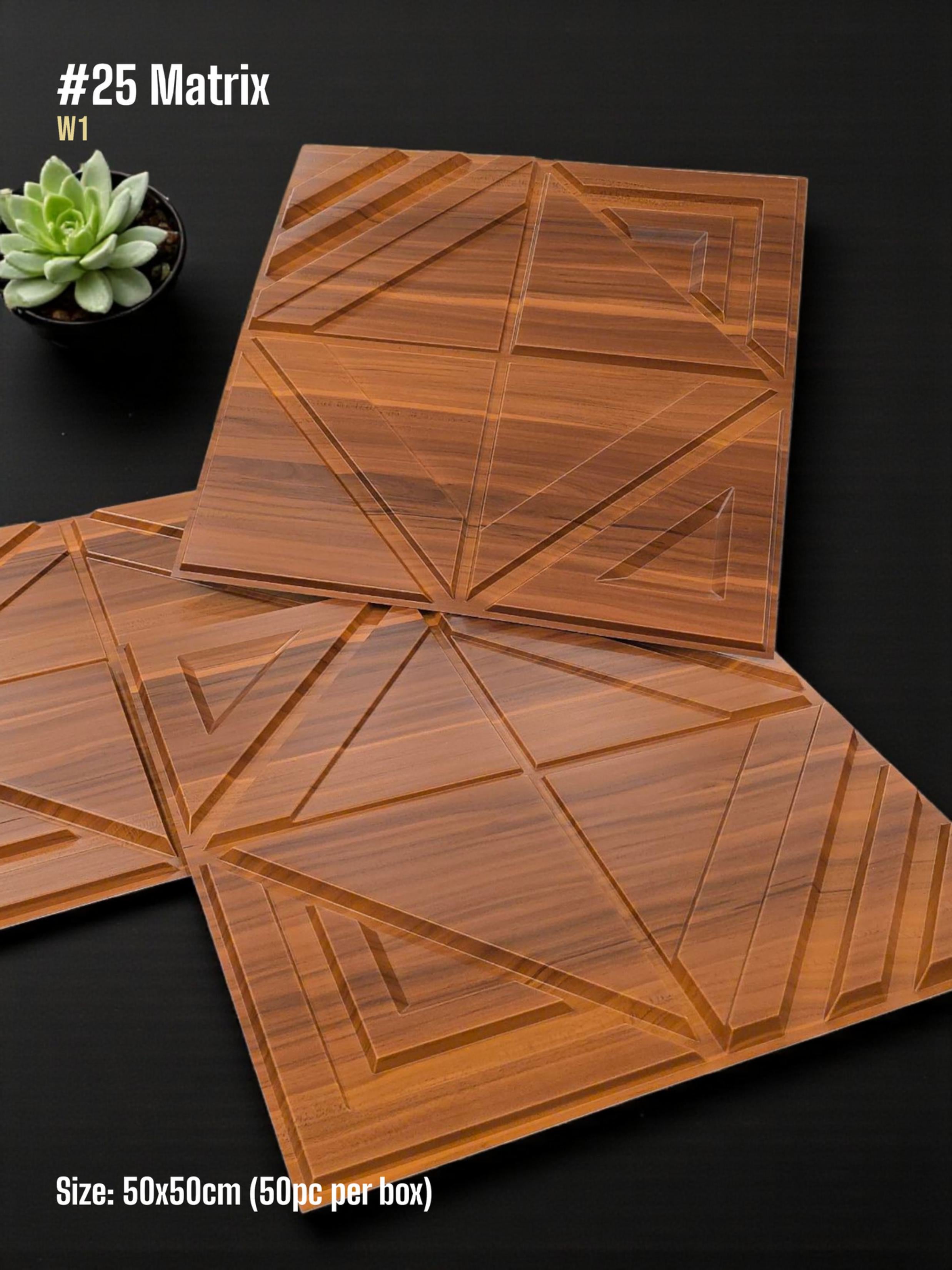 #25 Matrix 3D PVC Without Mirror Panel - 5 colors option - (Size 50*50cm) - SWASTIK CREATIONS The Trend Point