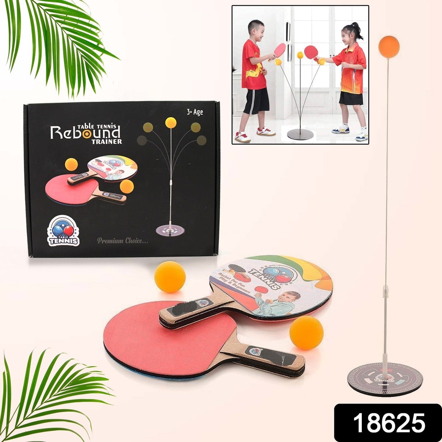 Portable Wiff Waff Rebound Table Tennis Trainer Set (1 Set) SWASTIK CREATIONS The Trend Point