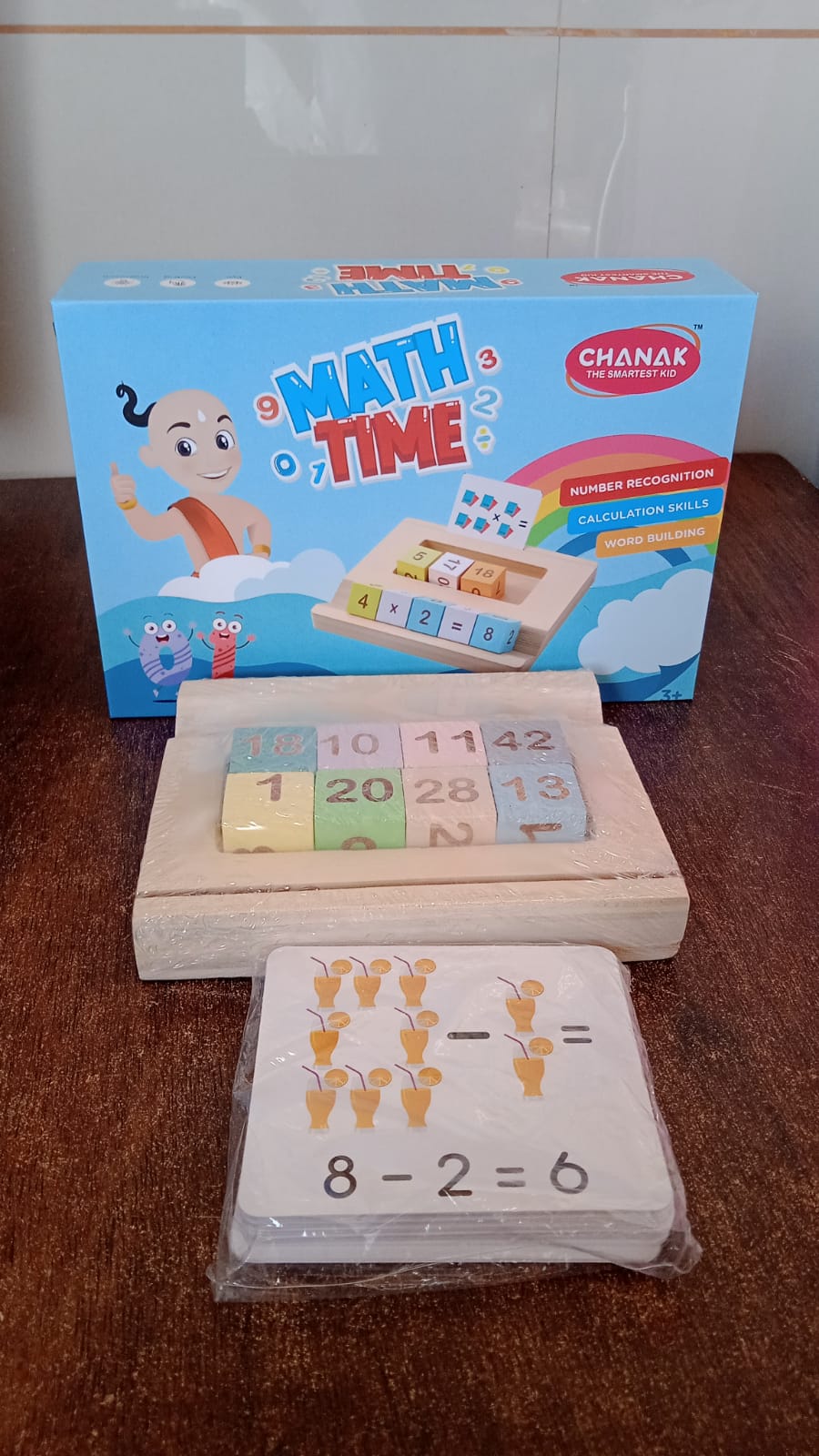 Wooden MathTime for Kids - Educational Math Card Game SWASTIK CREATIONS The Trend Point