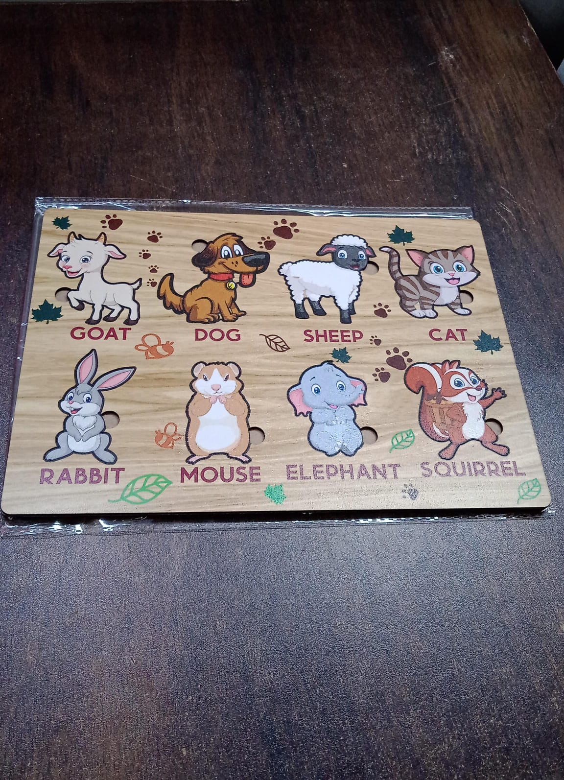 Wooden Animal Puzzle Learning Educational Board (1 Set / 28×20 Cm) SWASTIK CREATIONS The Trend Point