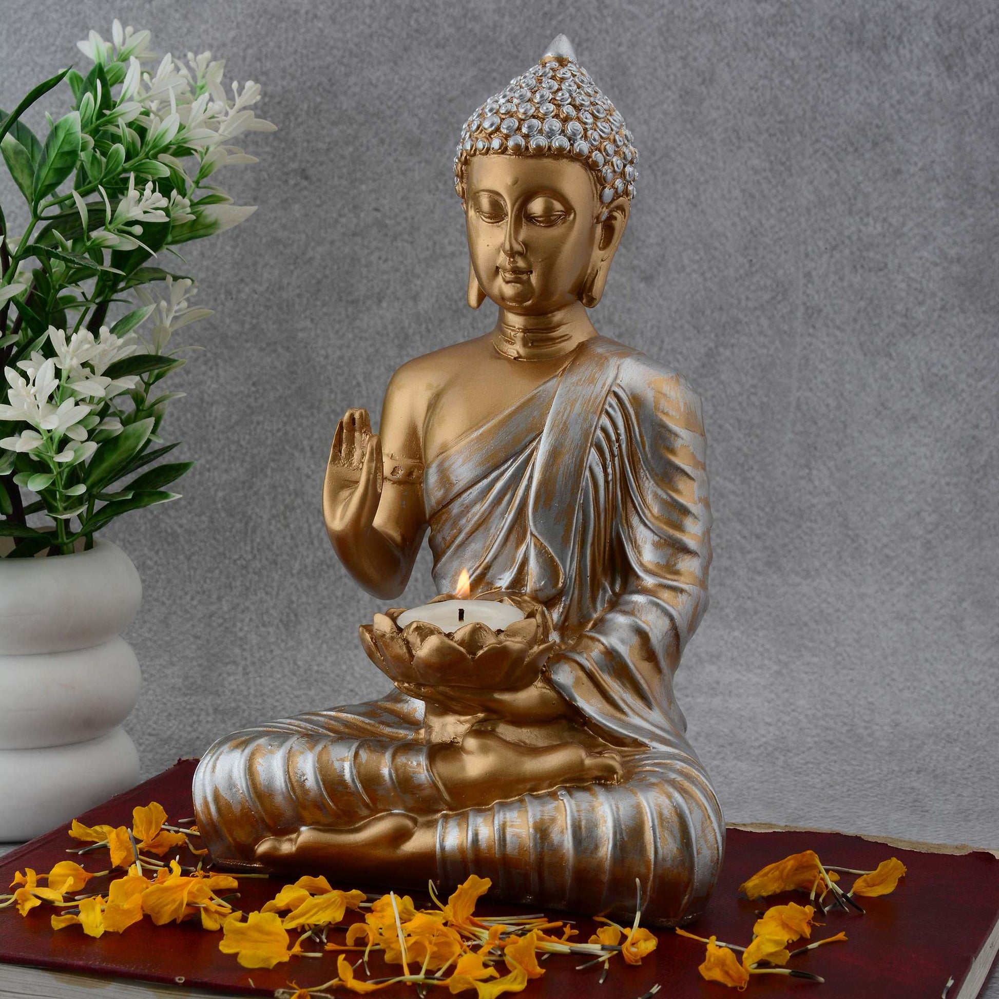 Swastik Trend Point Gautam Buddha Statue Showpiece Idol Figurine for Feng Sui, Vastu, Home Decor, Office, Diwali, Gifting, Living Room, Bedroom, Study Table -26