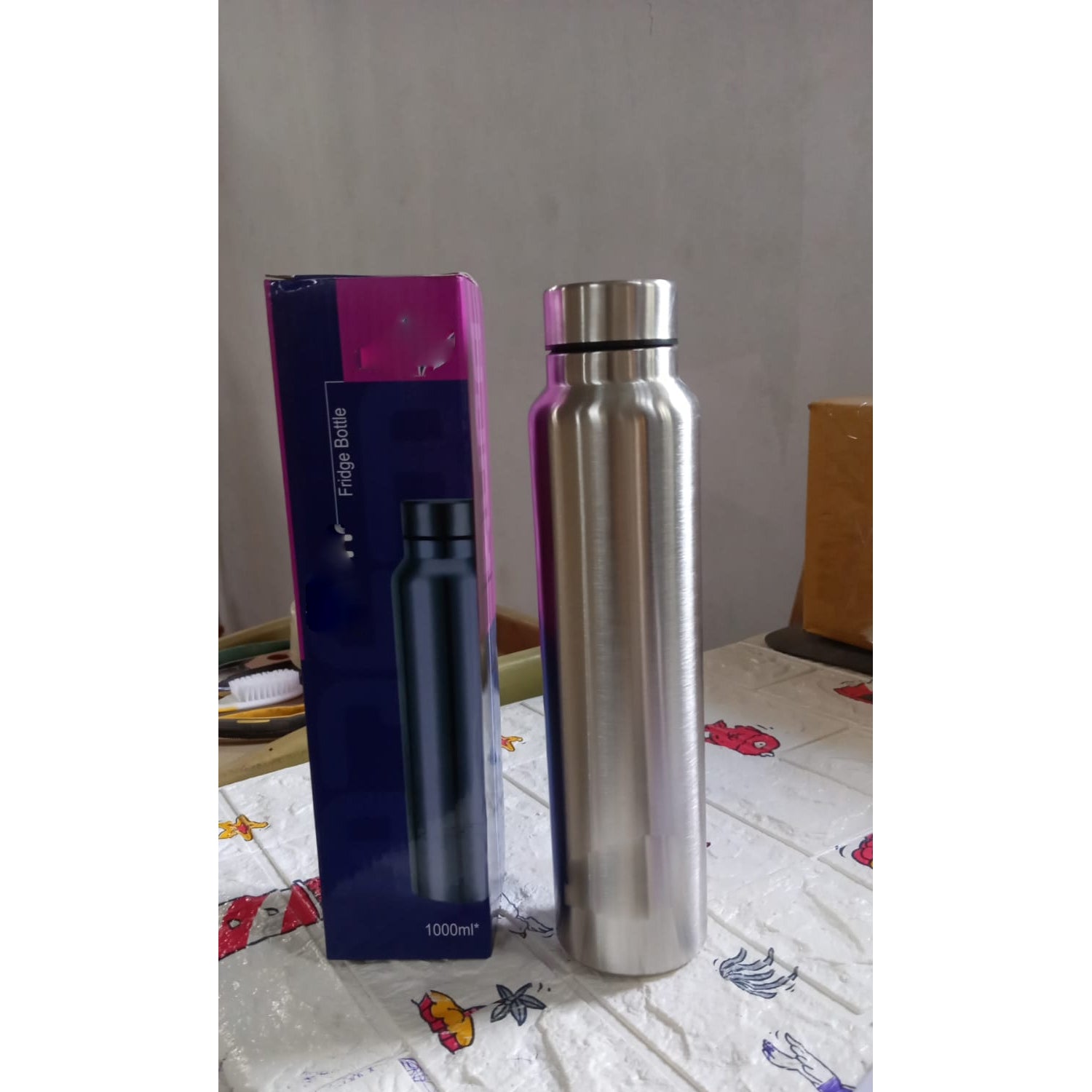 Stainless Steel Water Bottle, Fridge Water Bottle office / Gym / School 1000Ml