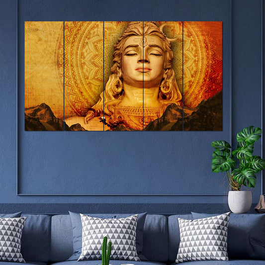 Shiva - SET OF 5 DIGITAL WALL PAINTING (2Y4AD2)