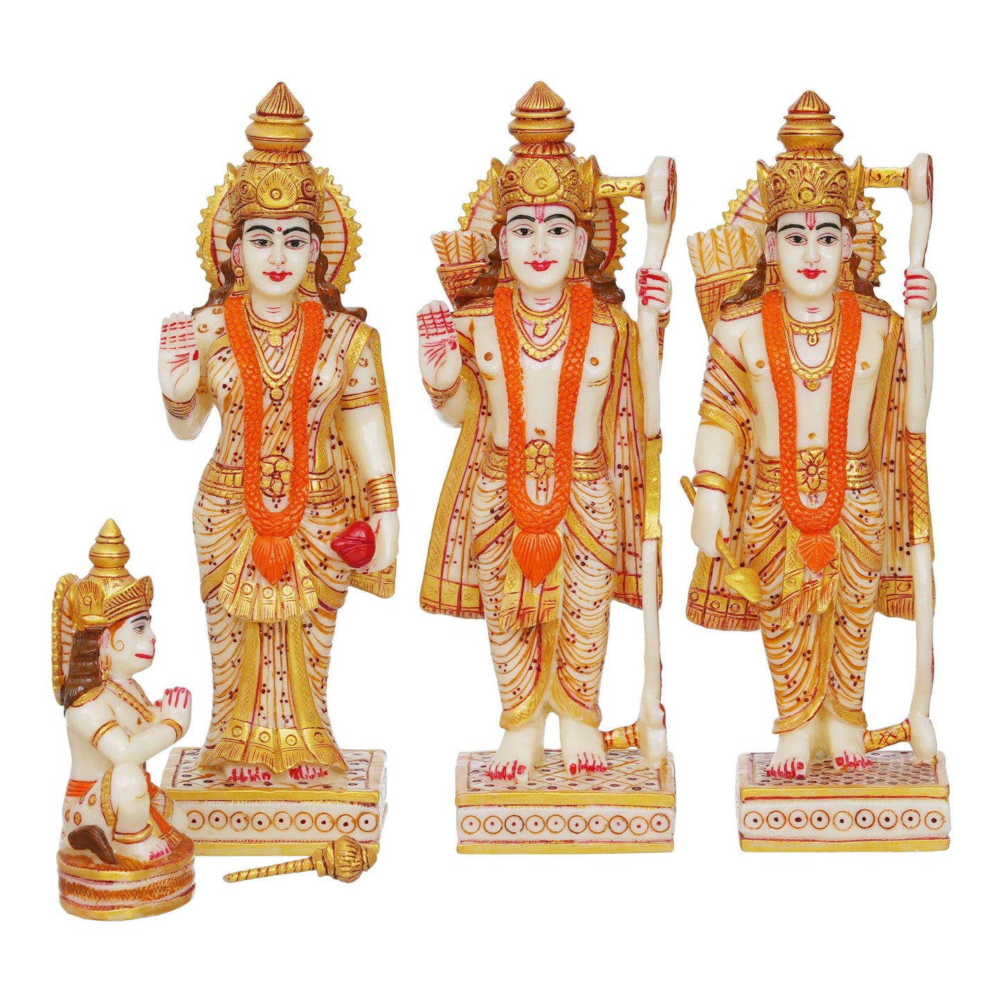 Ram darbar Idol Sita Statue Hanuman Laxman Idol Antique Finish Home D?cor Marble God Statue (NMB-RMD1) SWASTIK CREATIONS The Trend Point