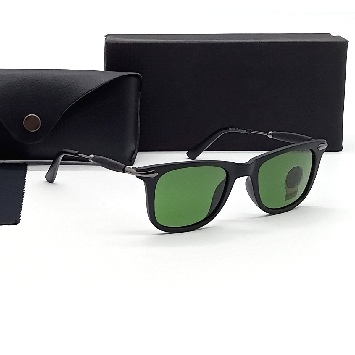 Green Enigte Square Sunglasses (SUN-RN-2148-GRN1BLK-M) SWASTIK CREATIONS The Trend Point