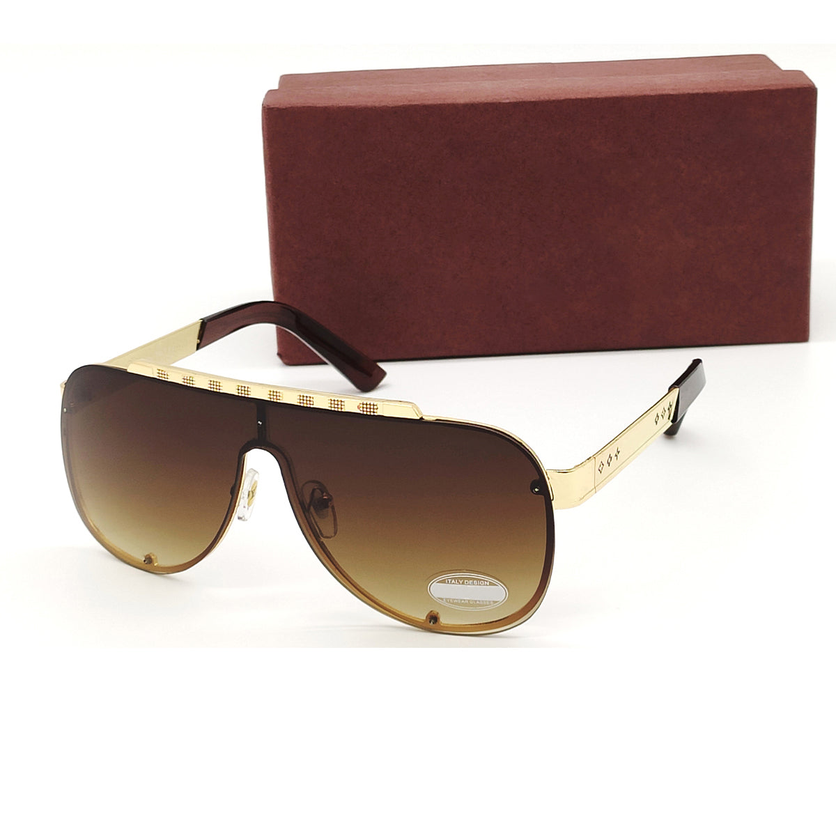 Brown CARRENS Aviator Sunglasses (SUN-LV-5215-BRN2GLD) SWASTIK CREATIONS The Trend Point