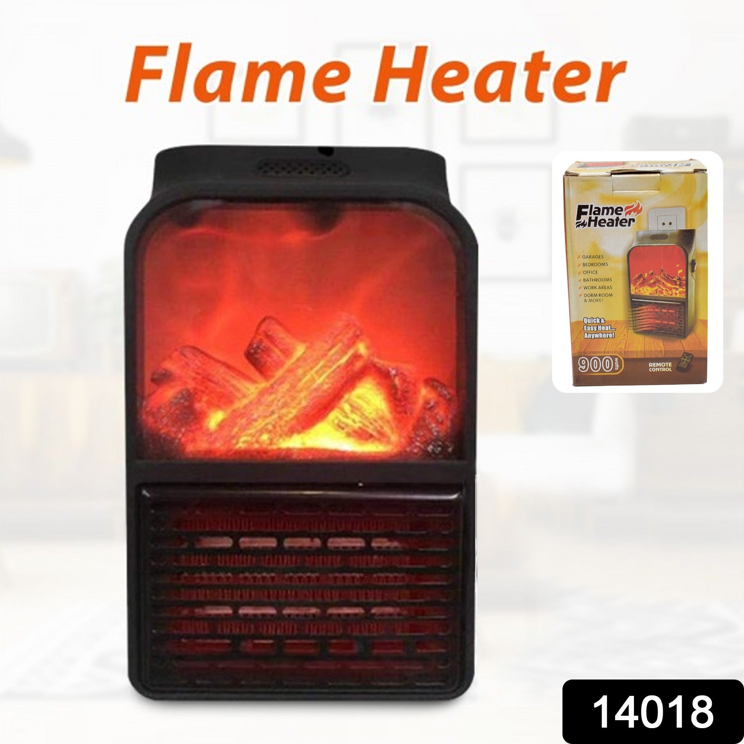 Portable Electric Fireplace lamp LED Flame Heater (900w / 1 Pc)