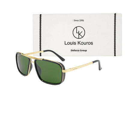 Green Cayenne Square Sunglasses (SUN-LK-4413-GRN1GLD-M)