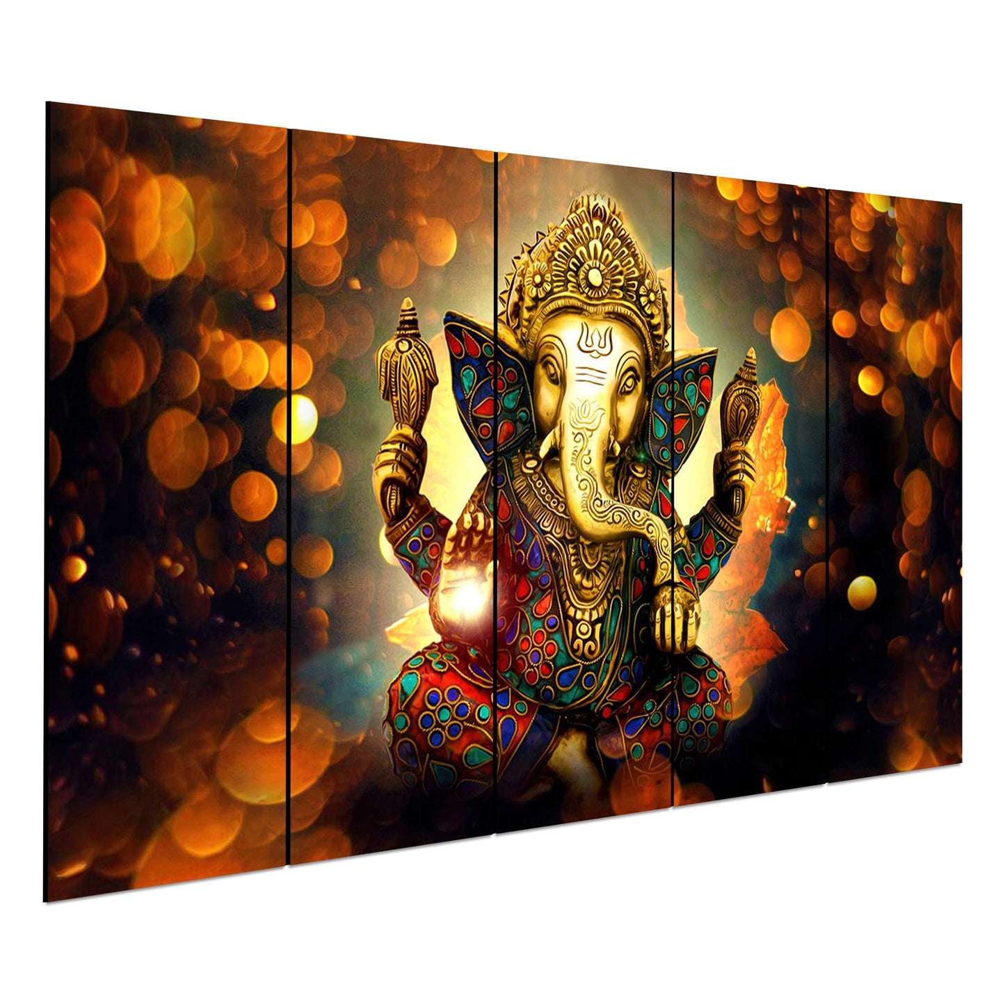 SET OF 5 Ganesh DIGITAL WALL PAINTING (2Y4G2) SWASTIK CREATIONS The Trend Point