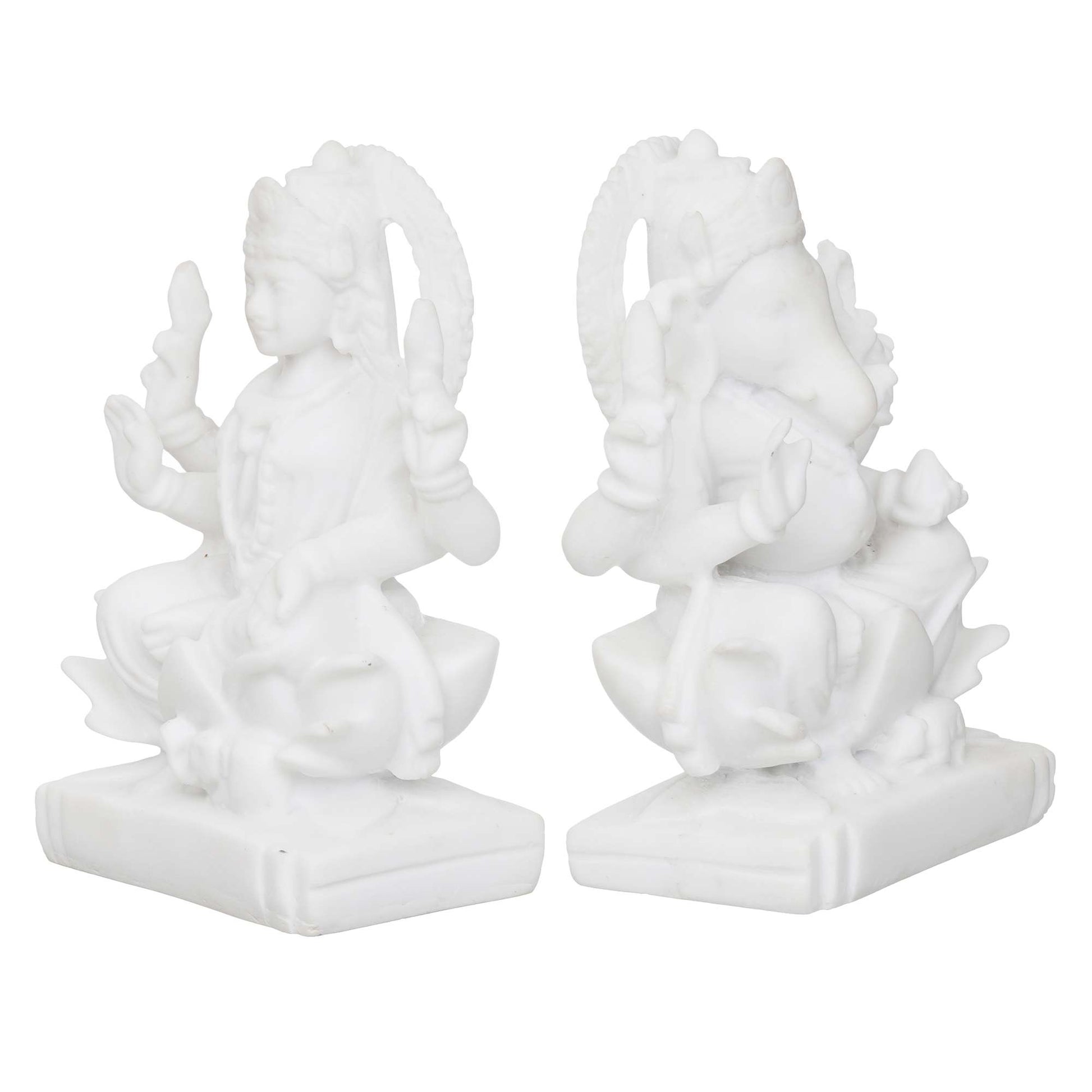 Laxmi Ganesha Idol Marble Murti For Puja Home Diwali Decoration Gifts (NMB-GS1)