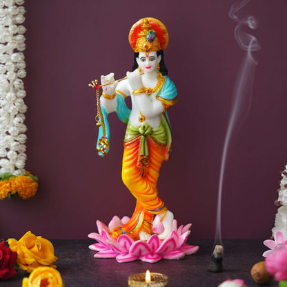 Krishna Playing Flute Statue (11.25 Inches) (MK-1)