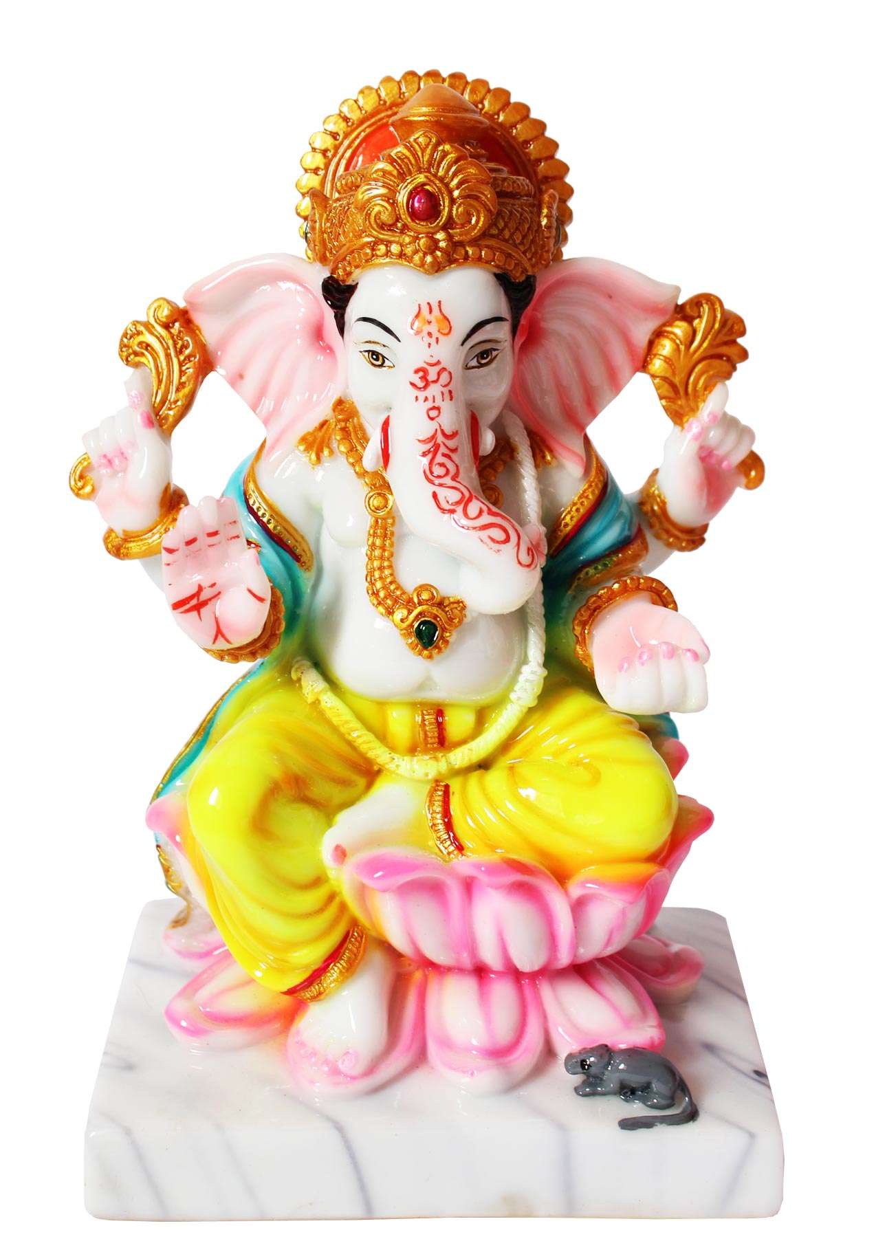 Ganesha Marble Statue (7 Inch) (MGL-01) SWASTIK CREATIONS The Trend Point