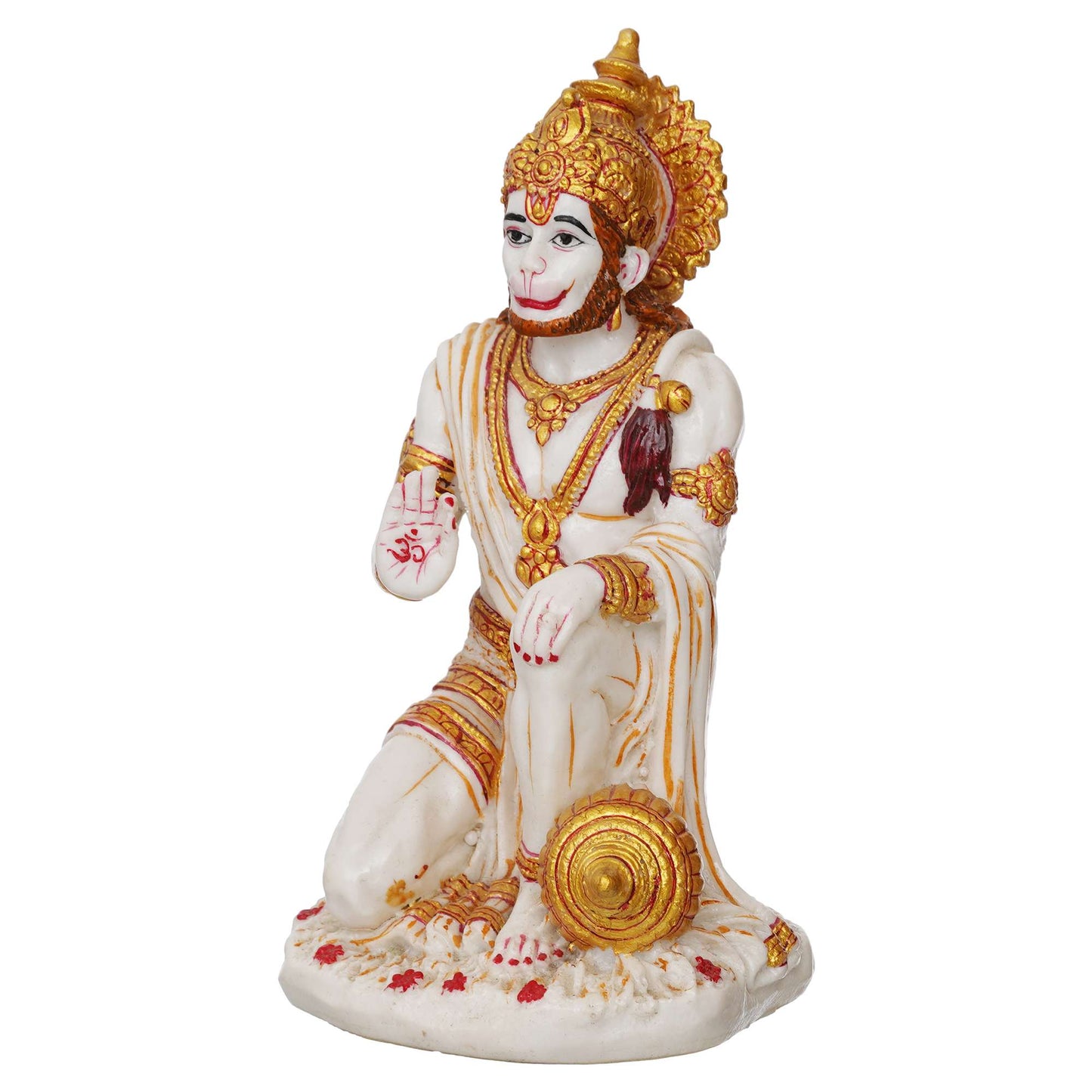 Hanuman Ji Marble Dust Murti Idol, Poly Marble Sitting Bajrang Bali for Pooja Temple Home Decoration Item Positive Environment SWASTIK CREATIONS The Trend Point