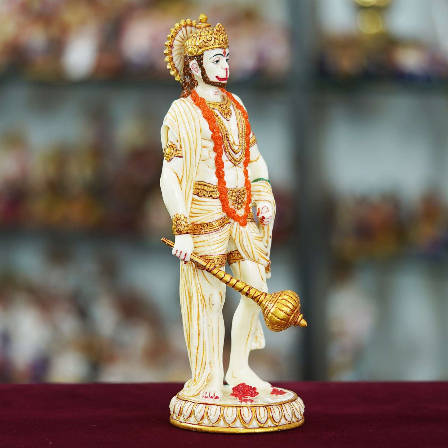 Marble Handmade Hanuman Ji Idol For Home Décor Decorations For Living Room Handcrafted Showpiece For Décor ( 10 INCHES HEIGHT ) (MHJ-1) SWASTIK CREATIONS The Trend Point