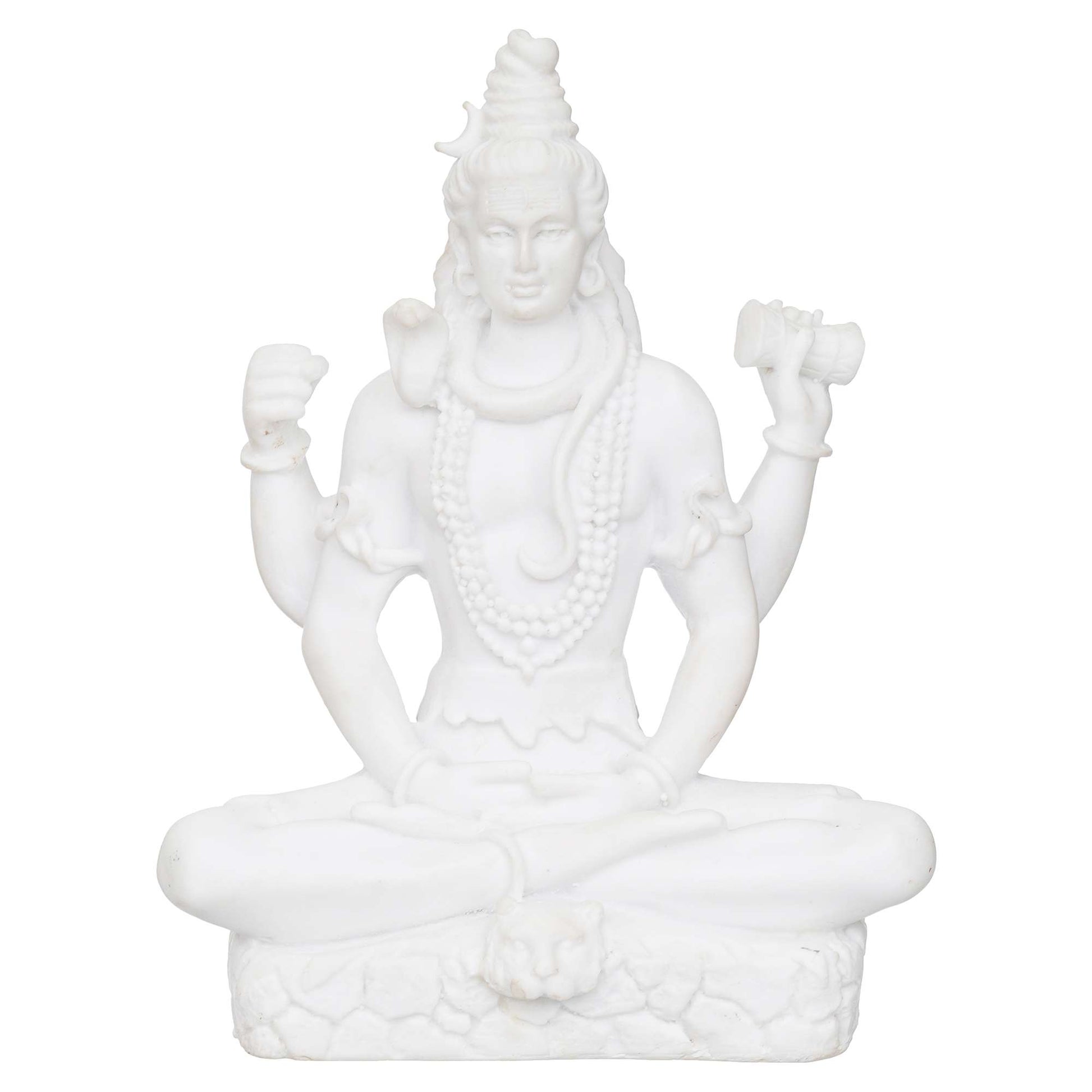 Handicraft Marble dust Lord Shiv ji Statue for Pooja, Car Dashboard I Shiva Idol I Bholenath I Mahakal I Adiyogi Statue I Office Table (NMB-SHIV1)