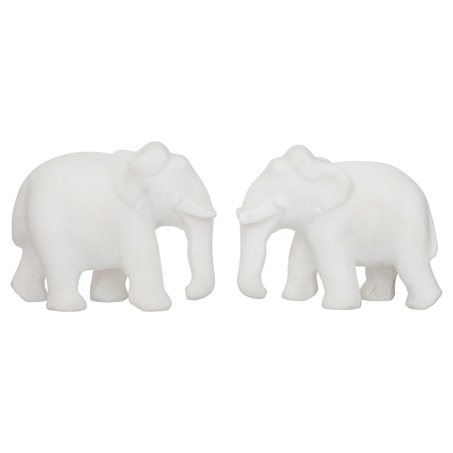 White Marble Elephant Showpieces Home Decor for Living Room, Table, Shelf for Vastu, Feng Shui, Office Decor, Gifting (NMB-EL1) SWASTIK CREATIONS The Trend Point