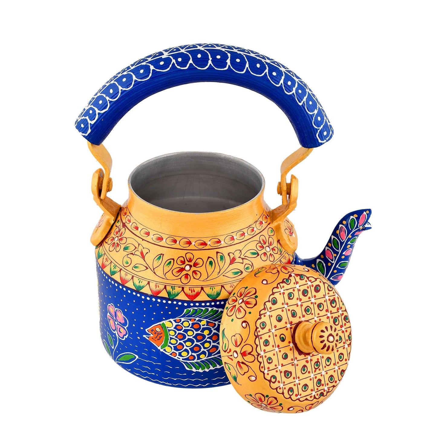 Hand-Painted Aluminium Tea Kettle – 750 ml for kitchen décor Home Décor , Tea Party , Serving - (KT5) SWASTIK CREATIONS The Trend Point