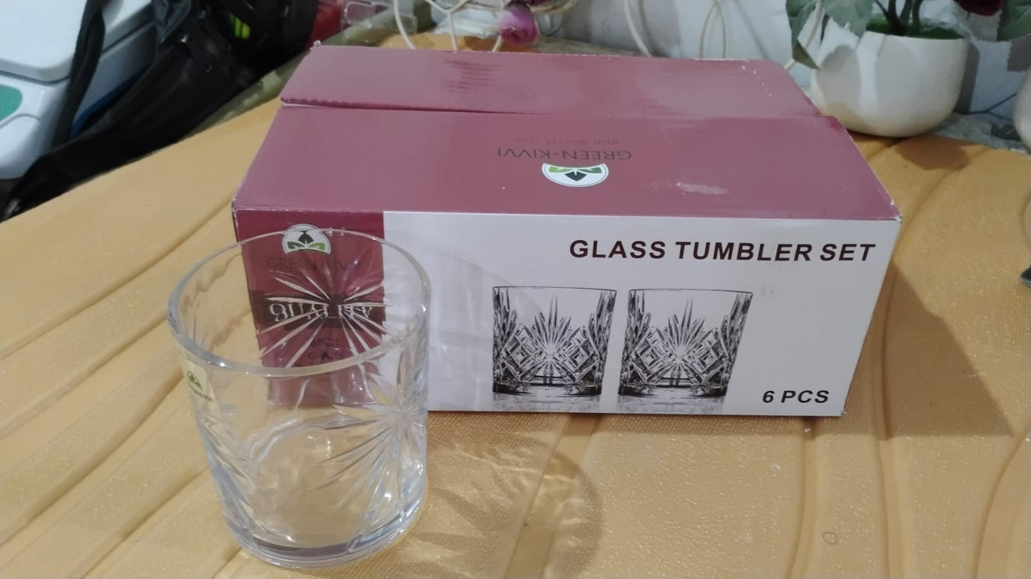 Glass Tumbler Set, Juice Glasses and Transparent Water (6 Pcs Set) SWASTIK CREATIONS The Trend Point