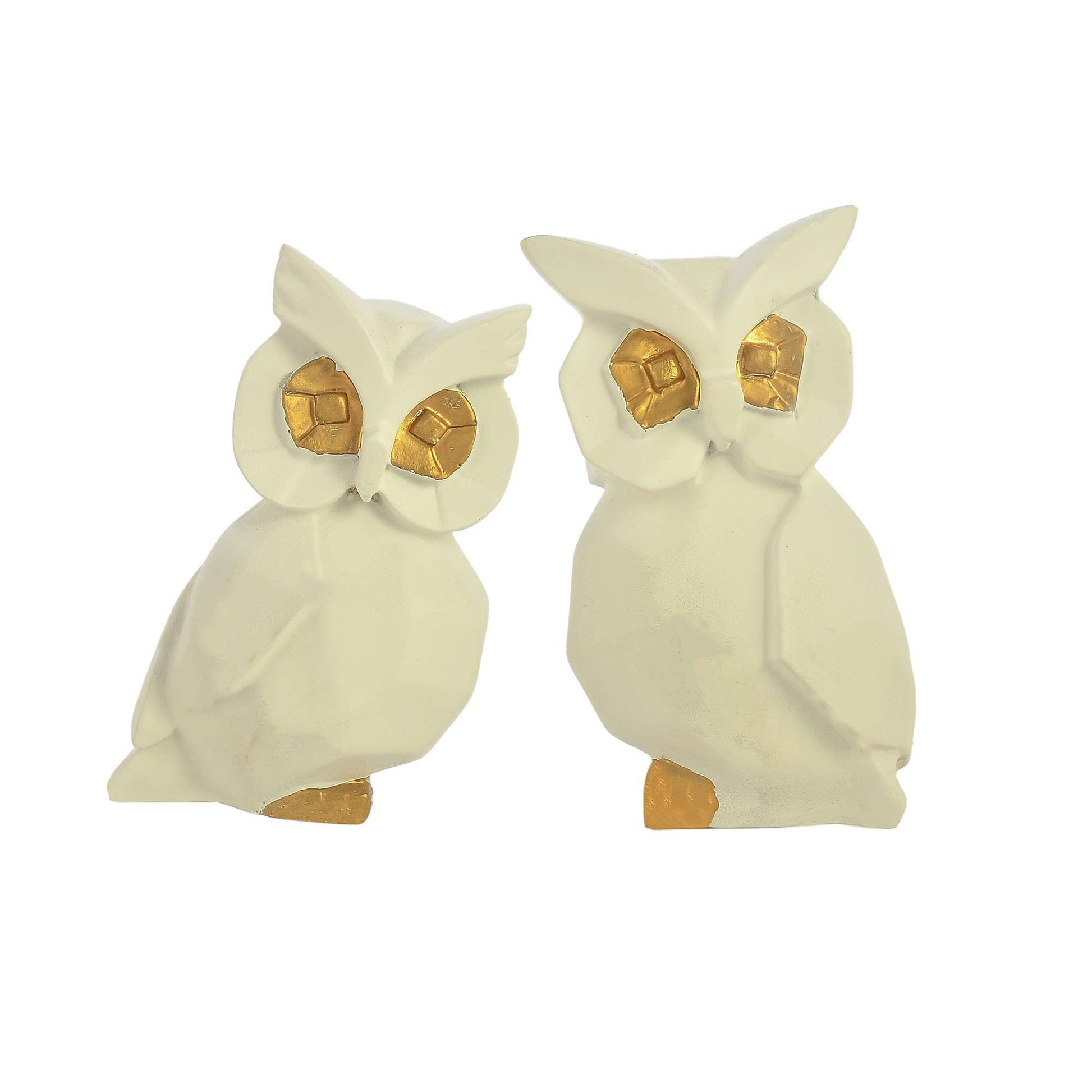 Swastik Trend Point Beautiful Set of 2 White Owl for Home dcor showpiece | Animal showpiece | Feng Shui Items | Statues for for Gifts, Home & Showpieces| owl showpiece 7cm*8cm*13cm