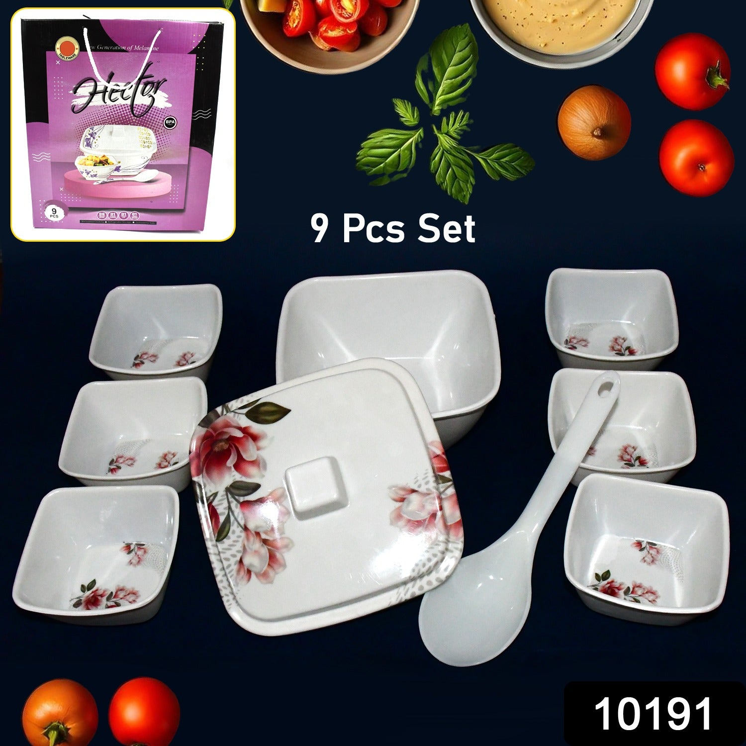 Hector High Quality Dinning Dinner / Pudding Set (9 Pcs set)