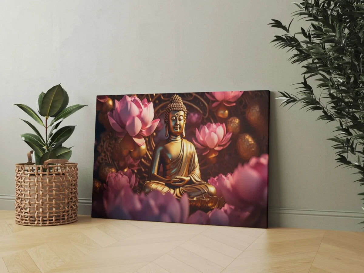 CH-BD-LDP8 Buddha Canvas Paintings For Wall Decoration For Living Room Bedroom Home Office & Hotels SWASTIK CREATIONS The Trend Point