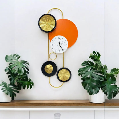 3D Black & Gold Metal Wall Clock - SWASTIK CREATIONS The Trend Point