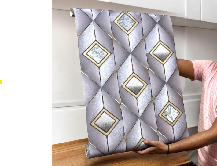 3D Geometric Wallpaper (set of 2) - SWASTIK CREATIONS The Trend Point