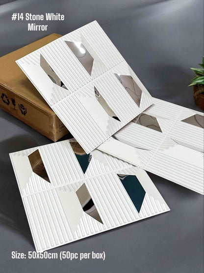 #14 Stone - 3D PVC Panel Stone (Mirror) - 4 colors option