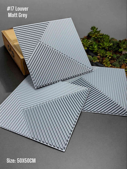 #17 Louvre Without Mirror Wall PVC Panels - 5 colors option - (Size 50*50cm)
