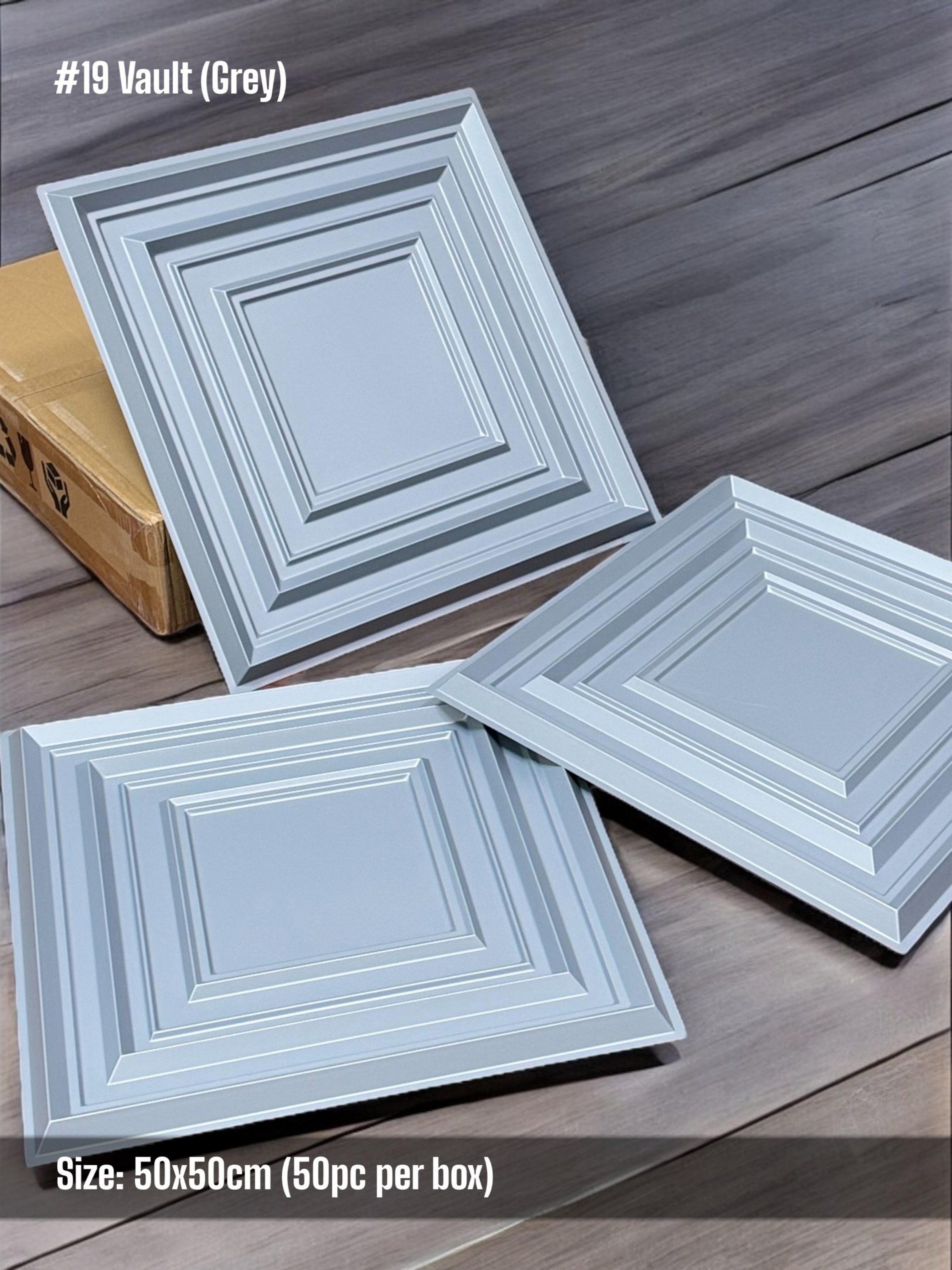 #19 Vault - Vault 3D PVC Panel (Without Mirror) - 6 colors option - (Size 50*50cm)