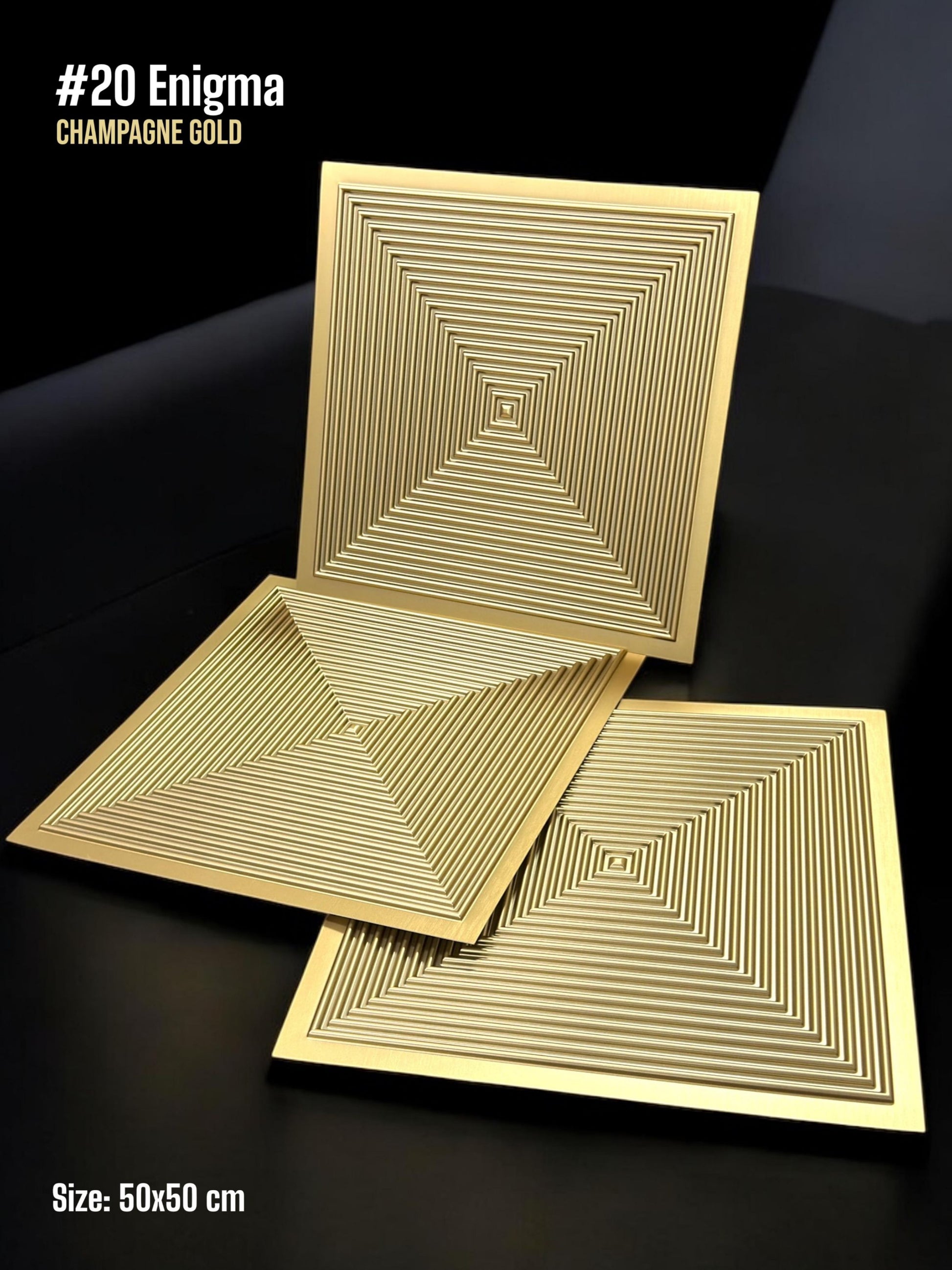 #20 Enigma 3D PVC Panel (Without Mirror)- 4 Colors option - (Size 50*50cm)