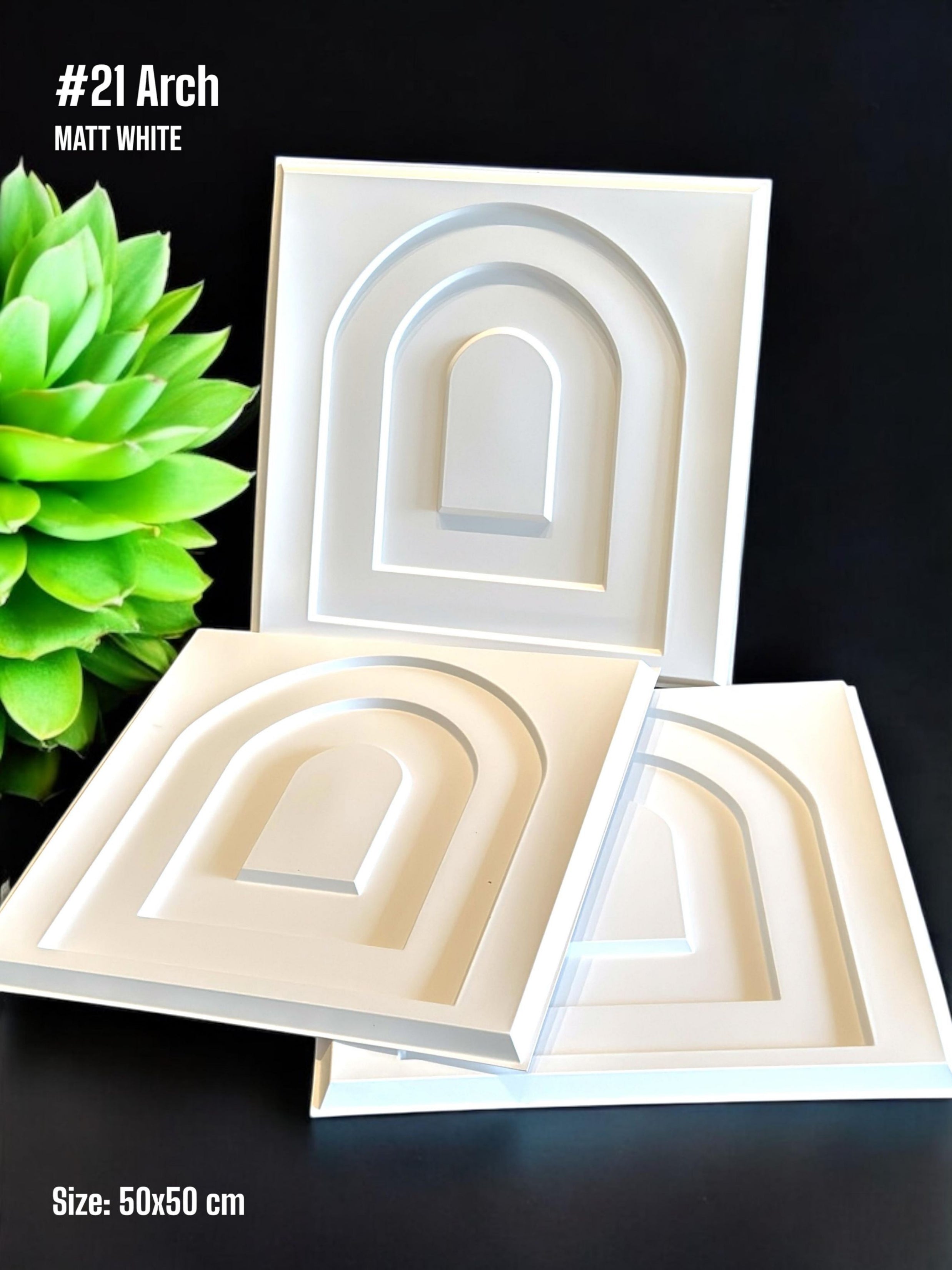 #21 Arch - Arch 3D PVC Panel (Without Mirror) - 6 colors option - (Size 50*50cm)